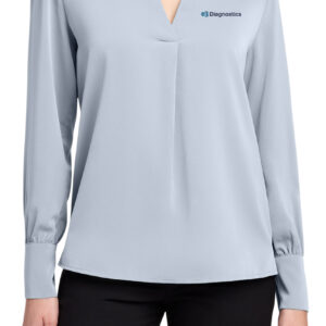 Brooks Brothers Open-Neck Satin Blouse